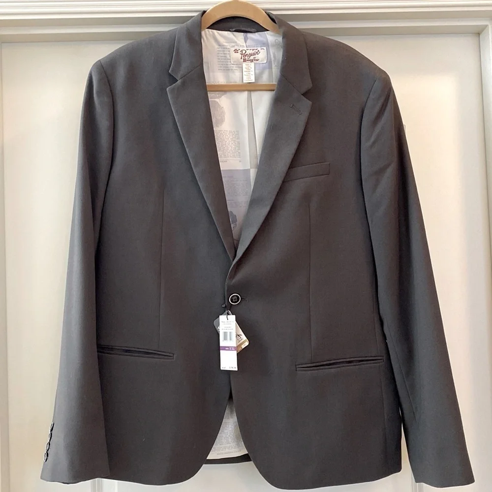 NWT Penguin sport coat blazer Jacket Men’s XXL grey Single breasted Wedding
